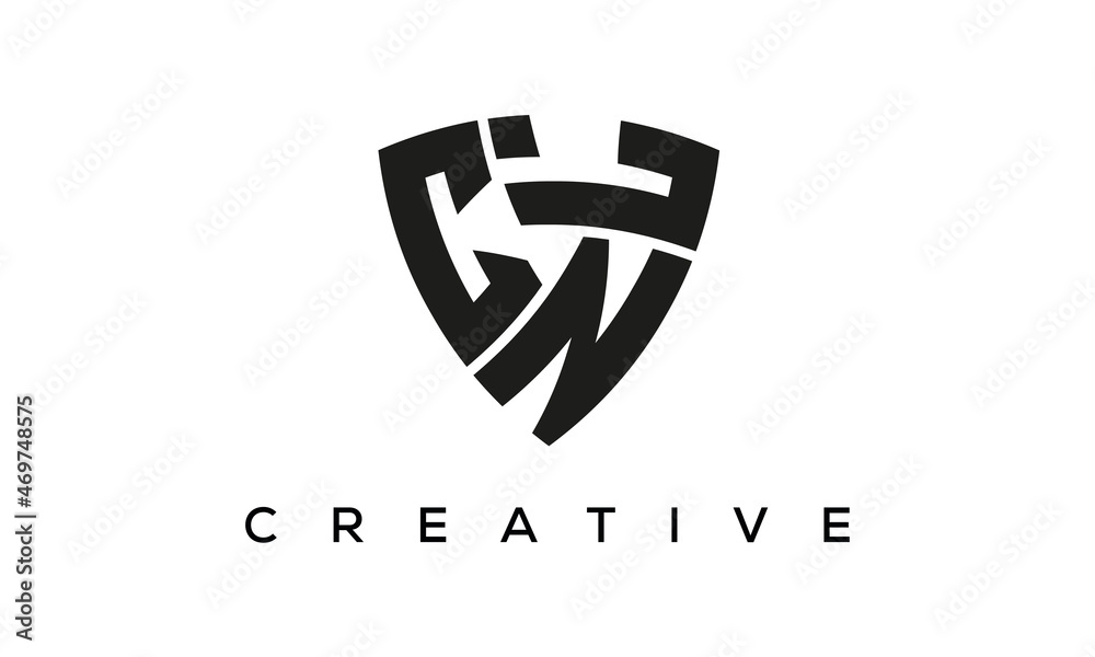 CNL letters logo, security Shield logo vector CNL letters logo, security Shield logo vector
