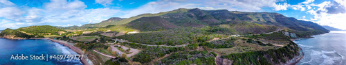 Panoramic view of La Speranza beach coast on a sunny day