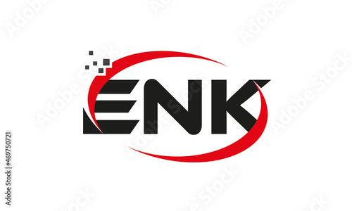 dots or points letter ENK technology logo designs concept vector Template Element