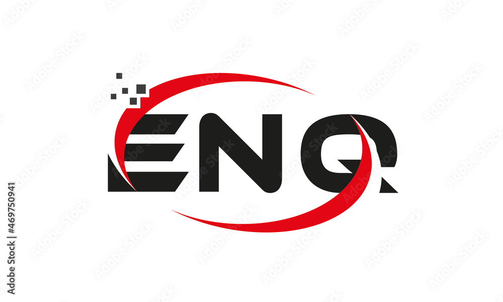 dots or points letter ENQ technology logo designs concept vector Template Element