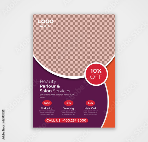 Beauty Salon Flyer Template and Poster Design, Fashion Brochure Template photo