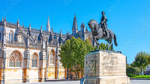 Photography Statue Alvares Pereira Kloster in Batalha  portugiesischen Stadt Batalha  Domini