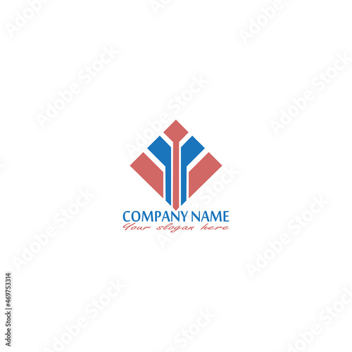 Corporate business fintech logo abstract design template
