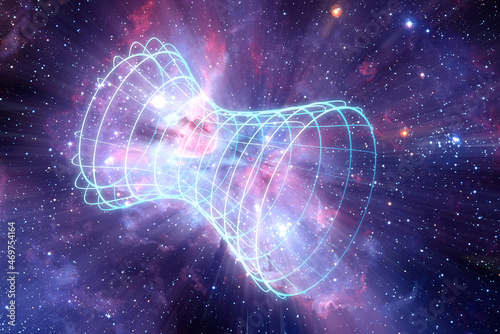 illustration for concept of wormhole in the cosmos photo