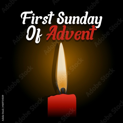First Sunday of Advent theme. Vector illustration. Suitable for Poster, Banners, campaign and greeting card. 