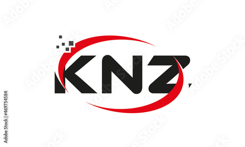 dots or points letter KNZ technology logo designs concept vector Template Element