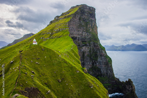The famous lighthouse on Kalsoy, the Faroe Islands