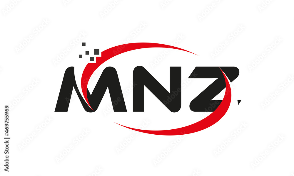 dots or points letter MNZ technology logo designs concept vector Template Element