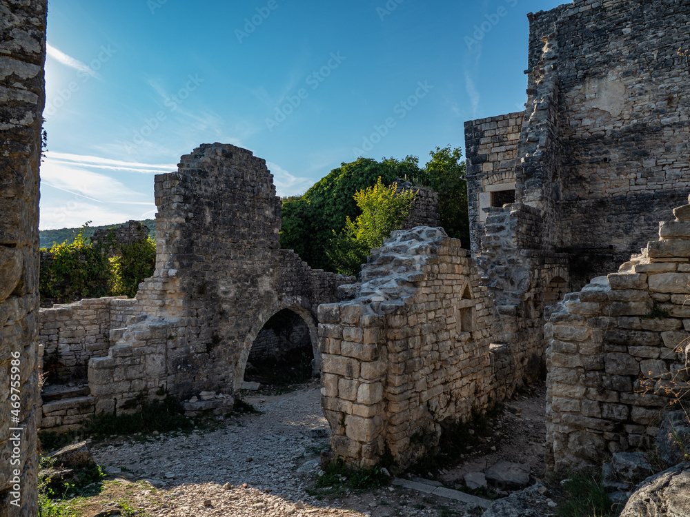 The ruin of old town Dvigrad in Croatia