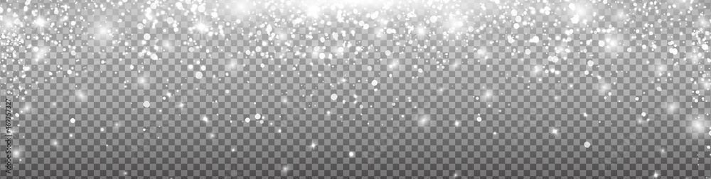 Snow fall long background. Merry Christmas snowflakes overlay. Winter snowfall effect. Frost storm pattern. Glitter dust texture. Happy New Year card decoration. Blizzard frame. Vector illustration Snow fall long background. Merry Christmas snowflakes overlay. Winter snowfall effect. Frost storm pattern. Glitter dust texture. Happy New Year card decoration. Blizzard frame. Vector illustration
