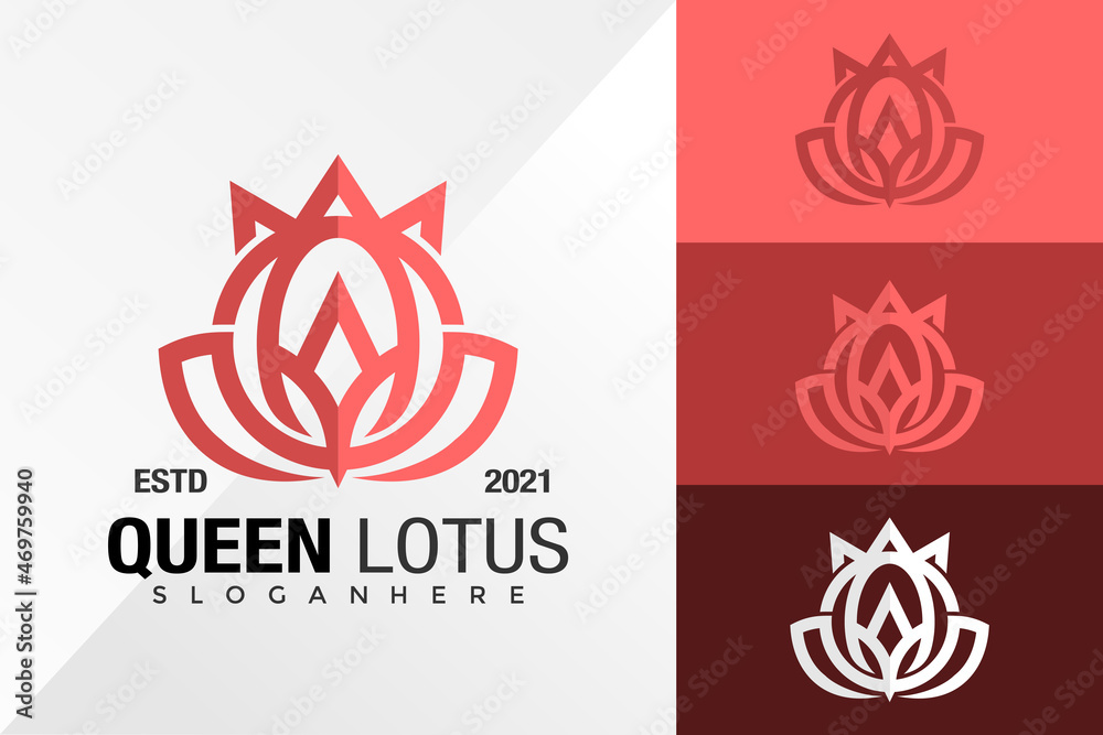 Queen Lotus Flower Logo Design Vector Template Queen Lotus Flower Logo Design Vector Template