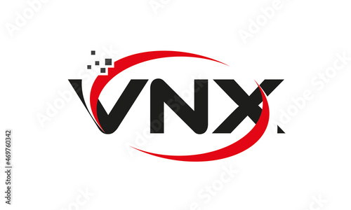 dots or points letter VNX technology logo designs concept vector Template Element