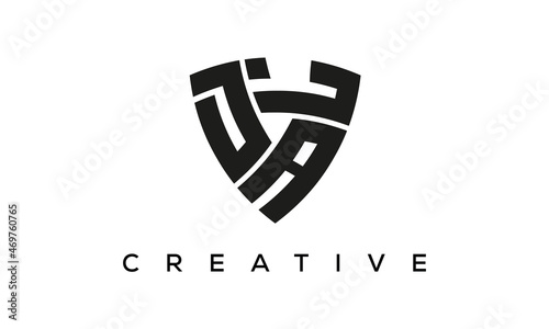 DAL letters logo, security Shield logo vector	
