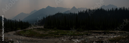 Smokey Forrest Fire Views of Jasper National Park 