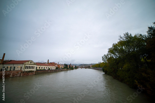 The Áldige River in Verona city Italy