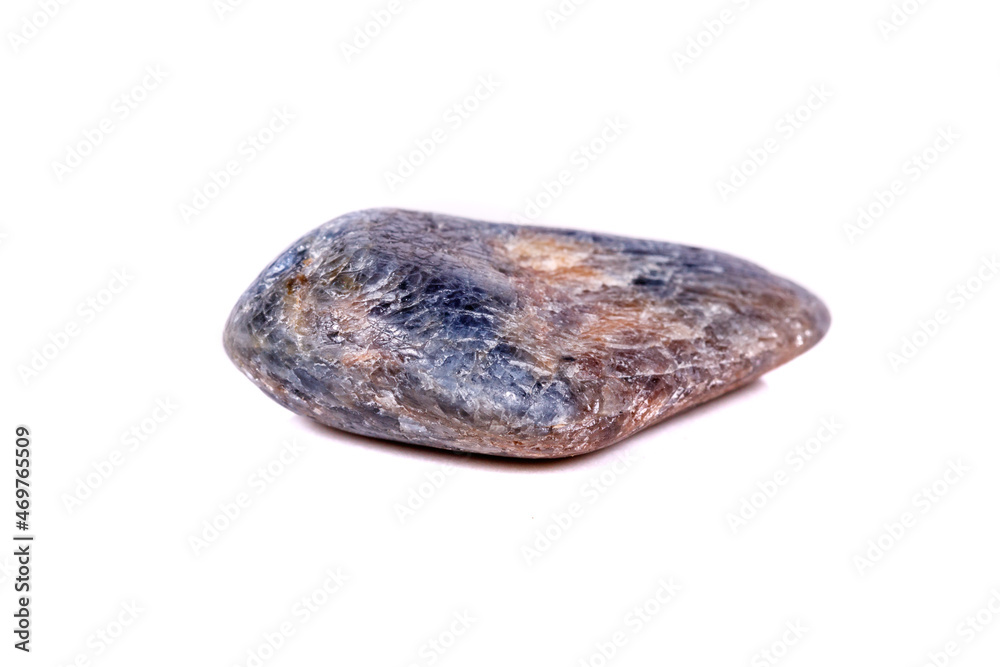 Macro mineral stone sapphire on white background Macro mineral stone sapphire on white background