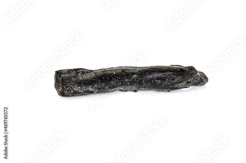 Macro stone mineral meteorite tektite on white background photo