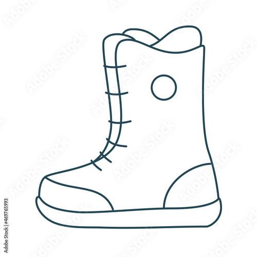Outline snowboard boot icon. Editable Stroke - stock vector