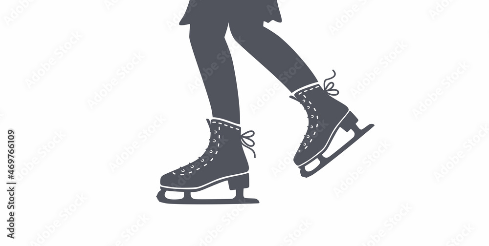 Ice skates. Slides. SVG. ice skating on rink. Figure skating. Legs