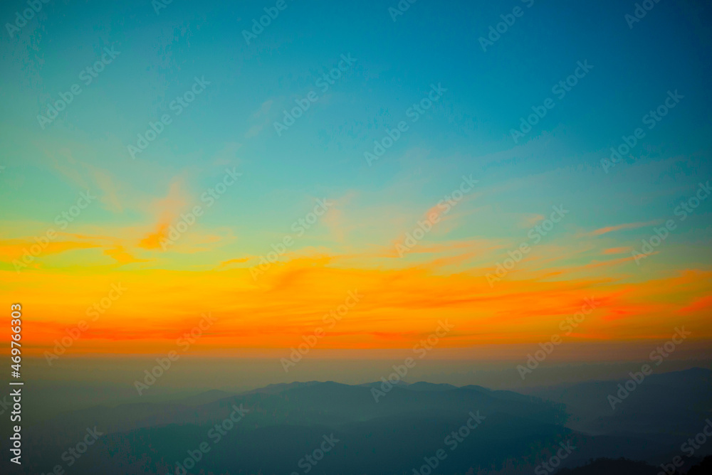 Natural atmosphere silhouette colorful background