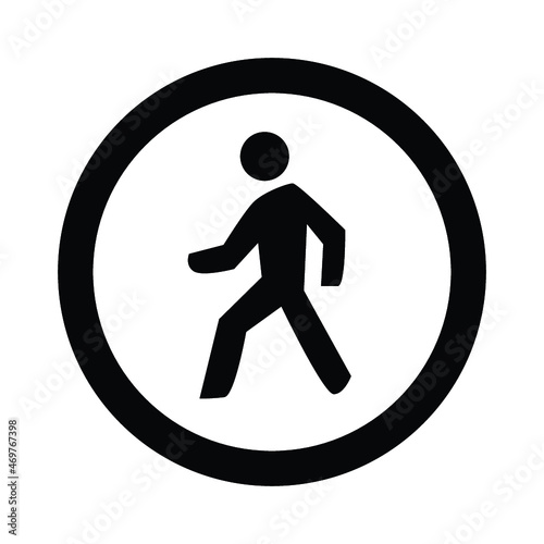 Walking man road traffic sign