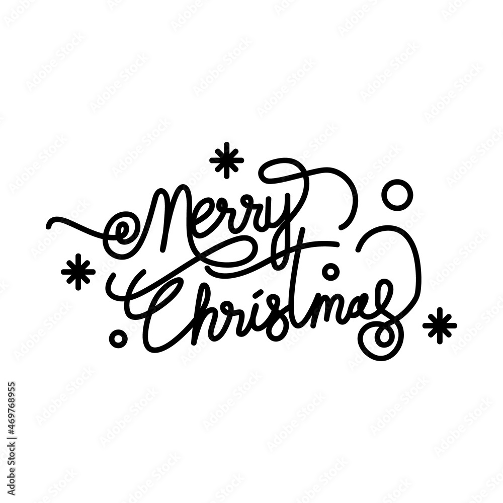 Hand lettering merry christmas design