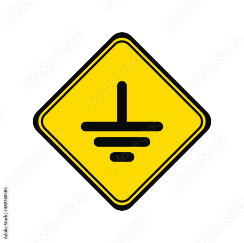 electric ground sign on white background	