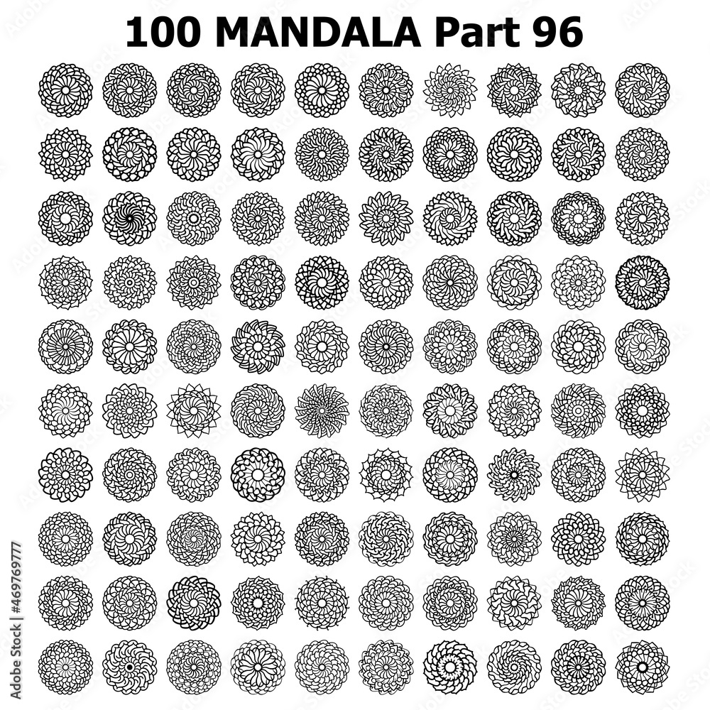 various mandala collections 100 Ethnic Mandala line pattern set Doodles freehand various mandala collections 100 Ethnic Mandala line pattern set Doodles freehand