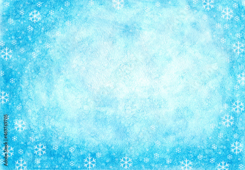 Watercolor blue christmas background