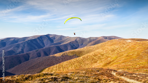 Paragliding surrounded by nature in the Ukrainian Carpathians