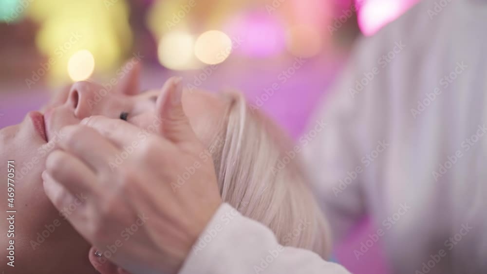 Professional face lifting cosmetic therapy massage 4K