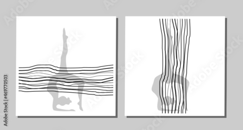 
abstraction, yoga, lines, poster, gymnastics, teaching, posture