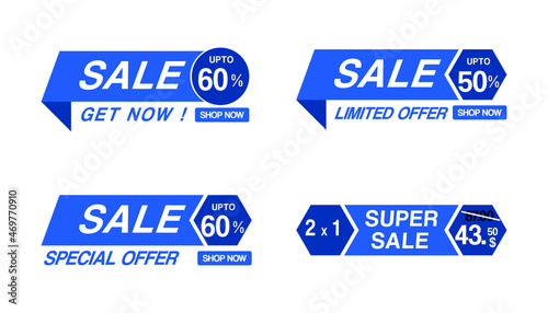 Sale tags vector badge set, promo tags
