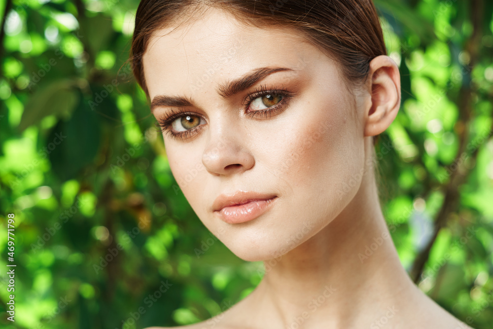 pretty woman makeup spa nature fresh air close-up pretty woman makeup spa nature fresh air close-up