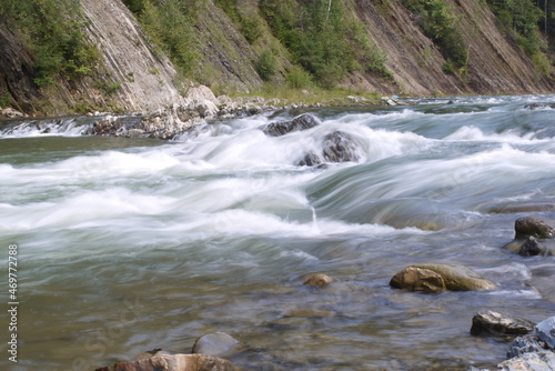 water flowing over rocks