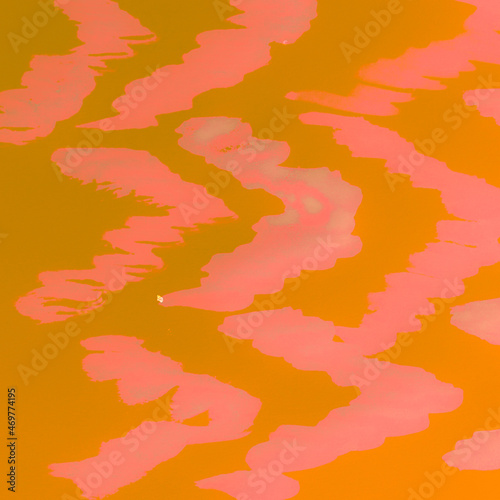 Ikat Fabrics. Orange Water Color Backdrop. Dirty