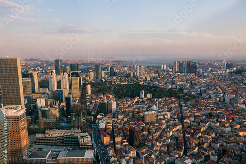 Top view of the evening modern Istanbul from the Sapphire building on the background of the Bosphorus © Ivan