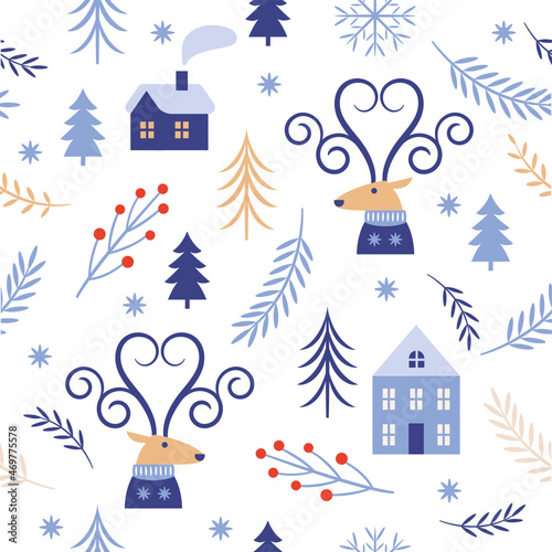 Seamless christmas and new year pattern