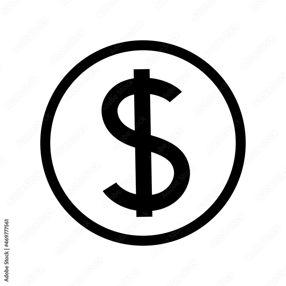 Money line dollar flat trendy icon vector illustration isolated Money line dollar flat trendy icon vector illustration isolated