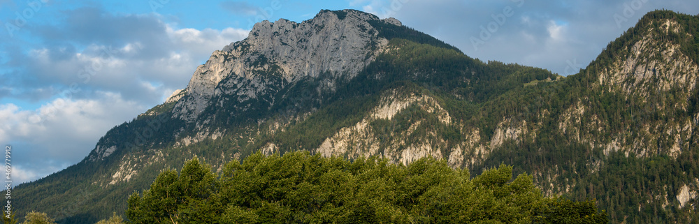 View of a mountain range in the Alps near Kufstein, Tirol, Austria