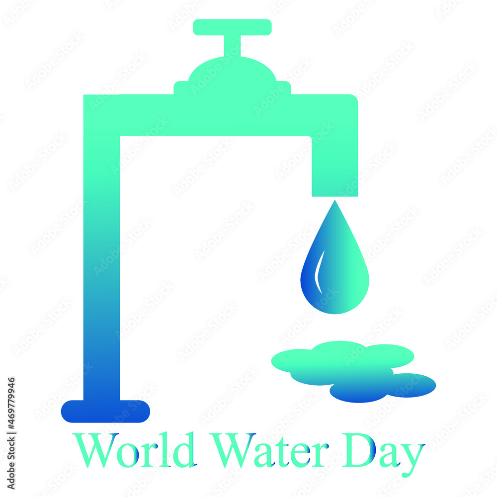 World water day illustration with nature and water drop design concept World water day illustration with nature and water drop design concept