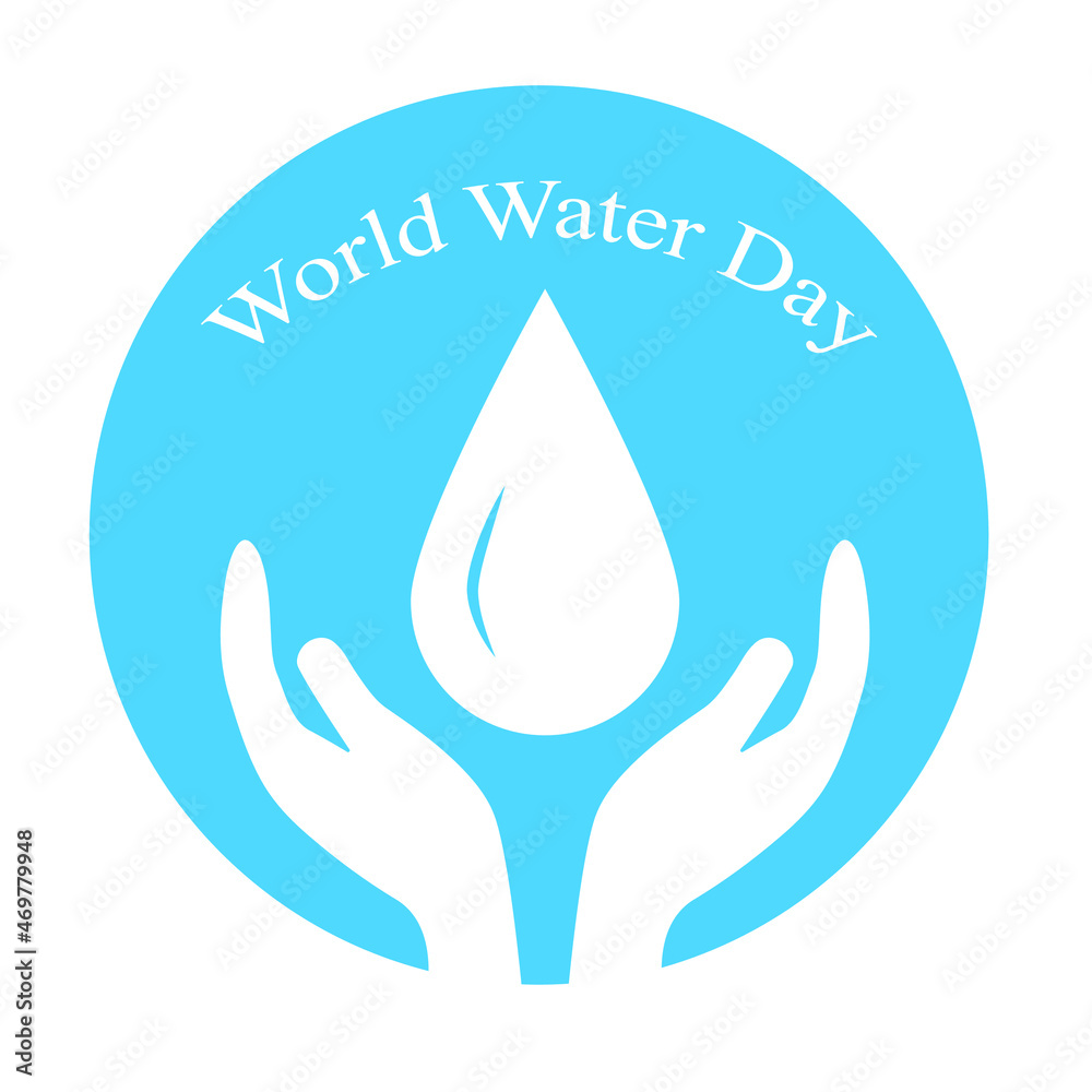 World water day illustration with nature and water drop design World water day illustration with nature and water drop design