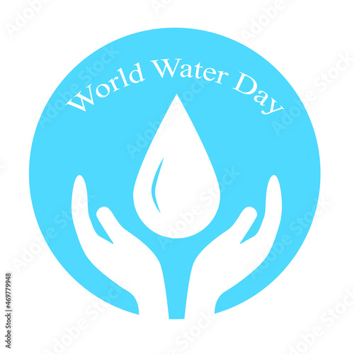 World water day illustration with nature and water drop design