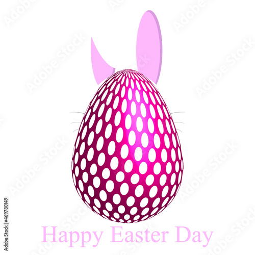 Happy easter colorful eggs greeting with bunny rabbit ears design