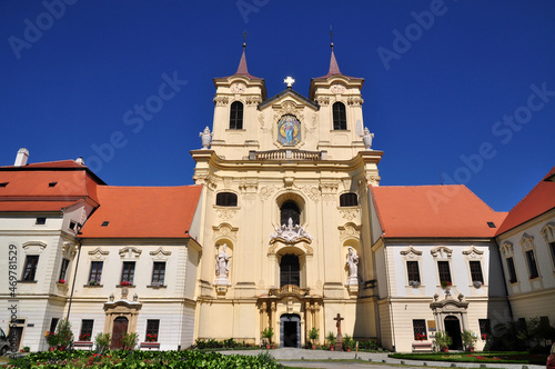 Church cathedral building in Rajhrad near Brno, Czech
