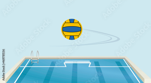 Waterpolo pool field. vector illustration