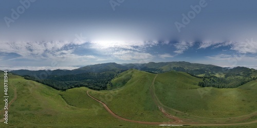 360 beautiful mountain landscape  aerial view