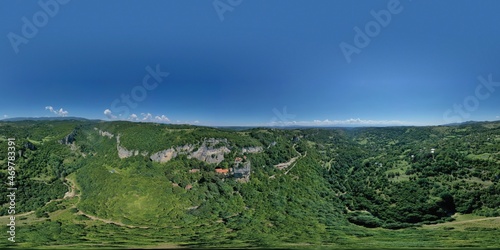 360 panorama of the pillar of Katskhi, Zestafoni, Georgia