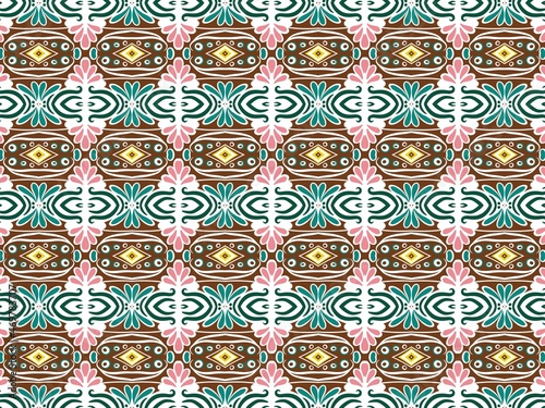 Ethnic ornament hand drawn seamless pattern. Azulejos ceramic tile design. Talavera tracery motif. Unique creative endless fill swatch. Folklore ornament. Digital art illustration
