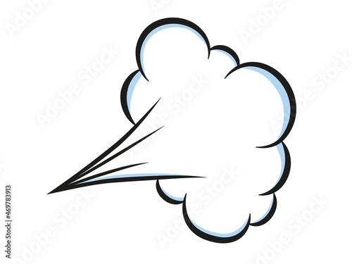 Comic style speed element. Bad smell smoke cloud isolated on white background.